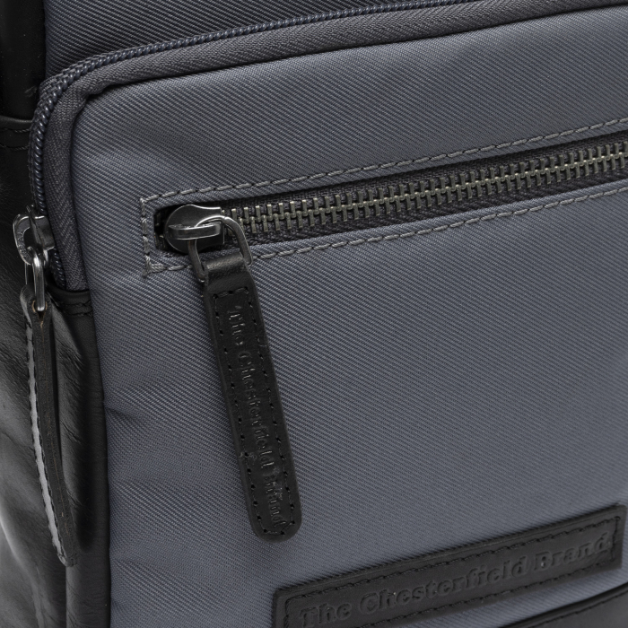 Geanta de barbati, The Chesterfield Brand, din nylon si piele, Karlstad, Gri [2]