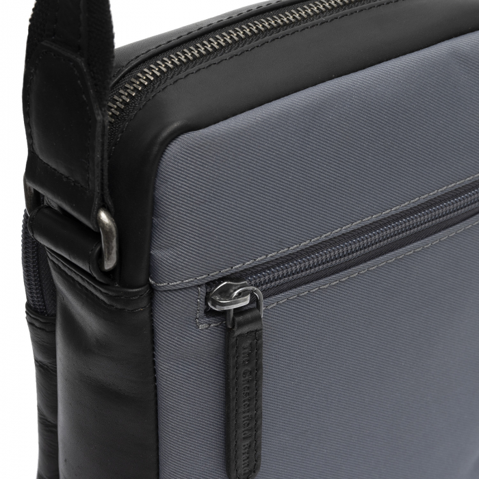Geanta de barbati, The Chesterfield Brand, din nylon si piele, Karlstad, Gri [6]