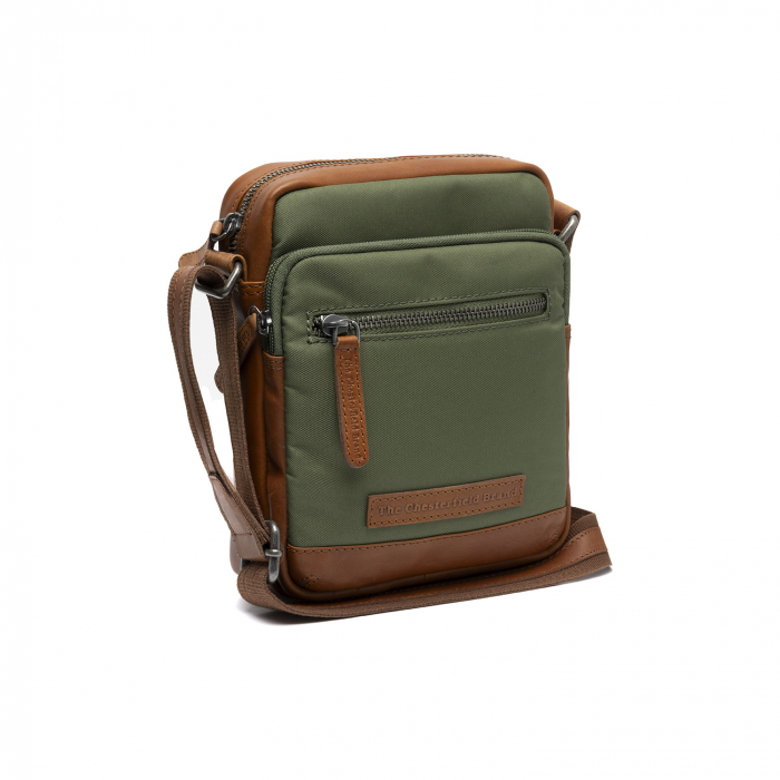 Geanta de barbati, The Chesterfield Brand, din nylon si piele, Karlstad, Verde olive [1]