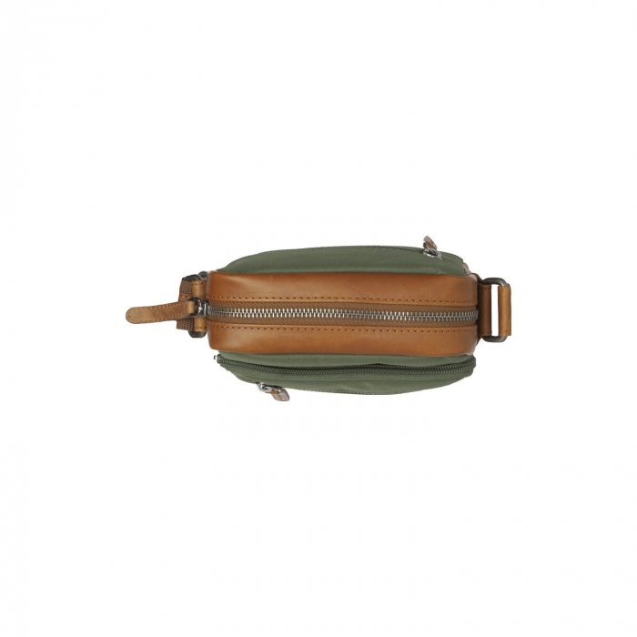 Geanta de barbati, The Chesterfield Brand, din nylon si piele, Karlstad, Verde olive [3]