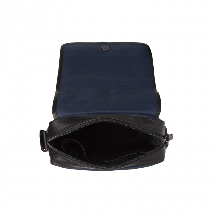 Geanta de barbati, The Chesterfield Brand, din nylon si piele, Mikeli, Bleumarin [3]