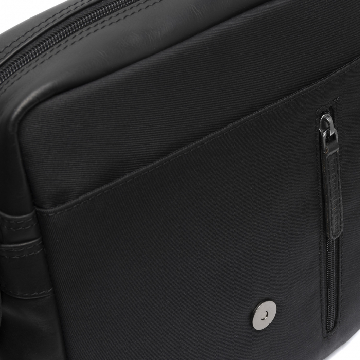 Geanta de barbati, The Chesterfield Brand, din nylon si piele, Mikeli, Negru [4]
