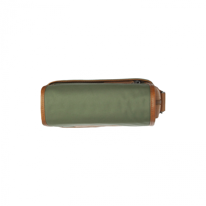 Geanta de barbati, The Chesterfield Brand, din nylon si piele, Mikeli, Verde olive [5]