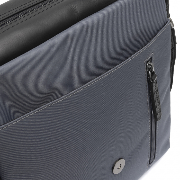 Geanta de barbati, The Chesterfield Brand, din nylon si piele, Mikeli, Gri [4]