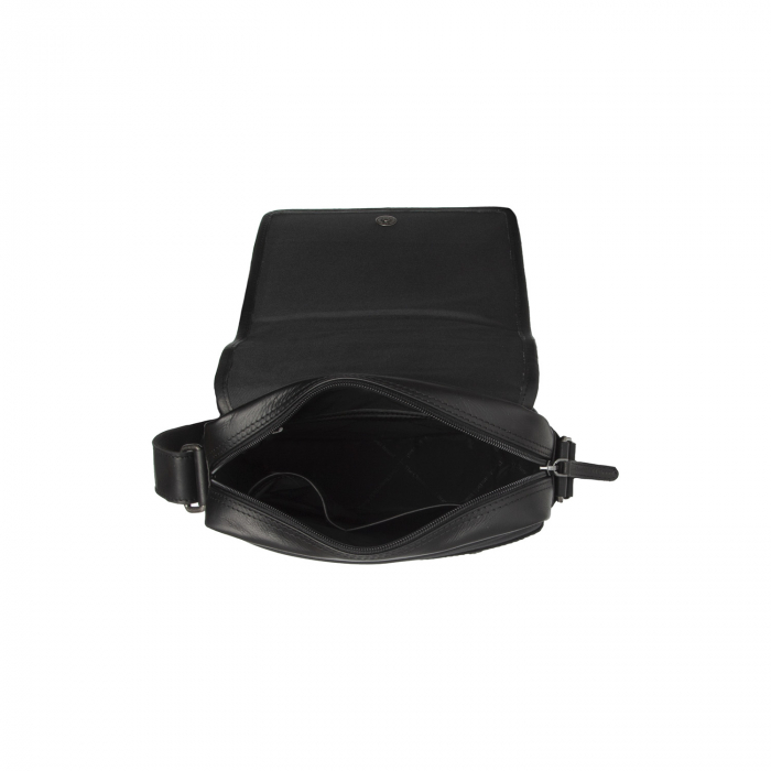 Geanta de barbati, The Chesterfield Brand, din nylon si piele, Mikeli, Negru [3]