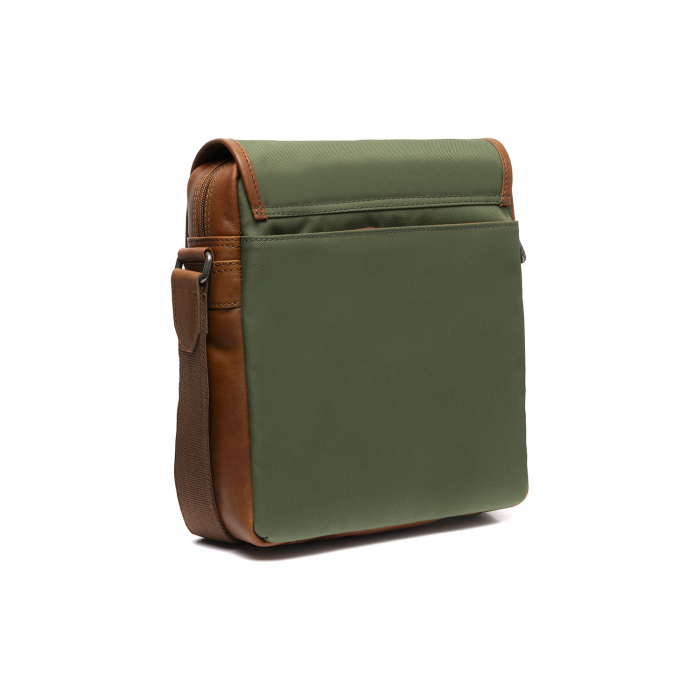 Geanta de barbati, The Chesterfield Brand, din nylon si piele, Mikeli, Verde olive [6]