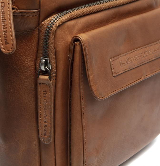Geanta de barbati The Chesterfield Brand, din piele moale, Bath, Maro coniac [4]