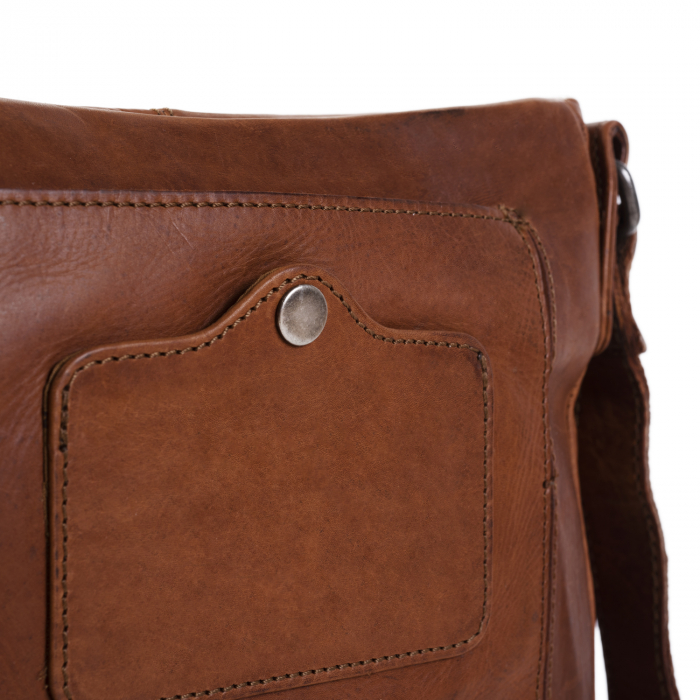 Geanta de barbati The Chesterfield Brand, din piele moale, Bodin, Maro coniac [3]
