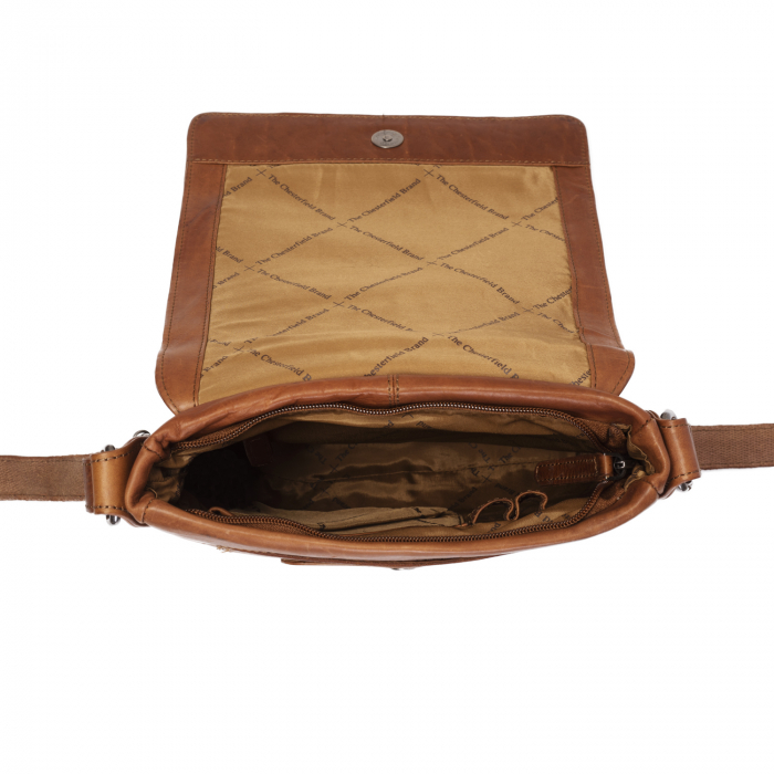 Geanta de barbati The Chesterfield Brand, din piele moale, Bodin, Maro coniac [5]