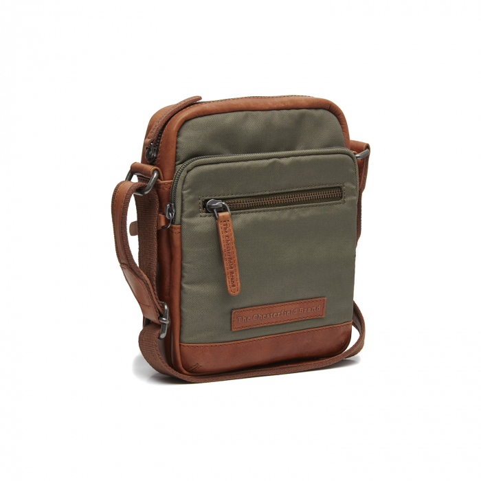 Geanta de barbati, The Chesterfield Brand, din nylon si piele, Karlstad, Verde olive [1]