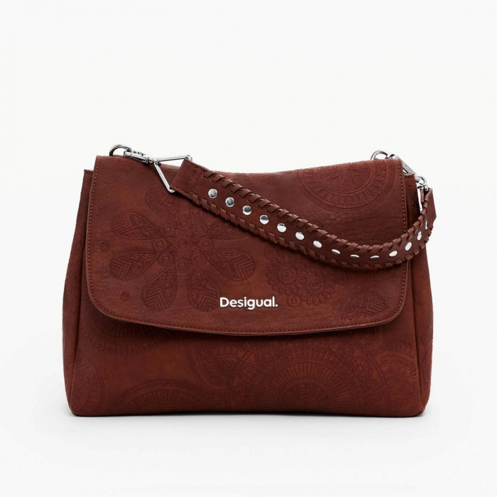Geanta de dama 2 in 1, de mana, umar si tip rucsac, Desigual, seria Dejavu Posadas, Maro camel [6]
