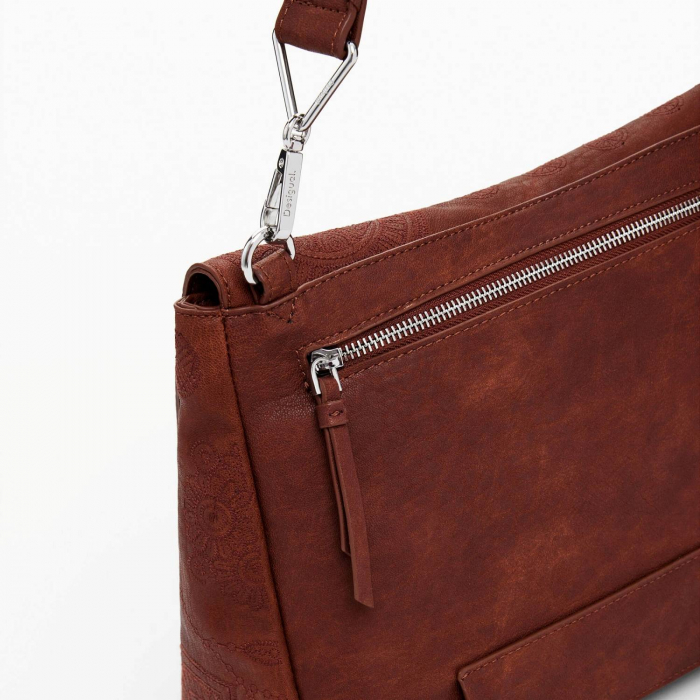Geanta de dama 2 in 1, de mana, umar si tip rucsac, Desigual, seria Dejavu Posadas, Maro camel [8]