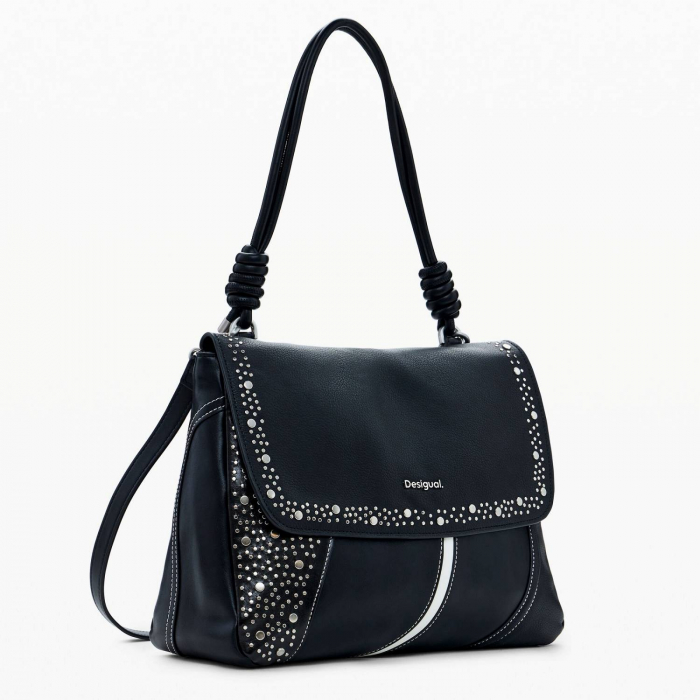 Geanta de dama 2 in 1, de mana, umar si tip rucsac, Desigual, seria Punkette Posadas, Negru [3]