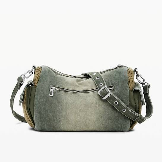 Geanta de dama crossbody, Desigual, seria Bravo Hybrid Denim Habana, Verde Army [6]