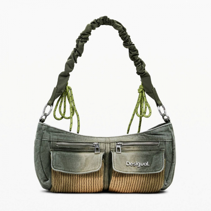 Geanta de dama crossbody, Desigual, seria Bravo Hybrid Donosti, Verde Army [4]