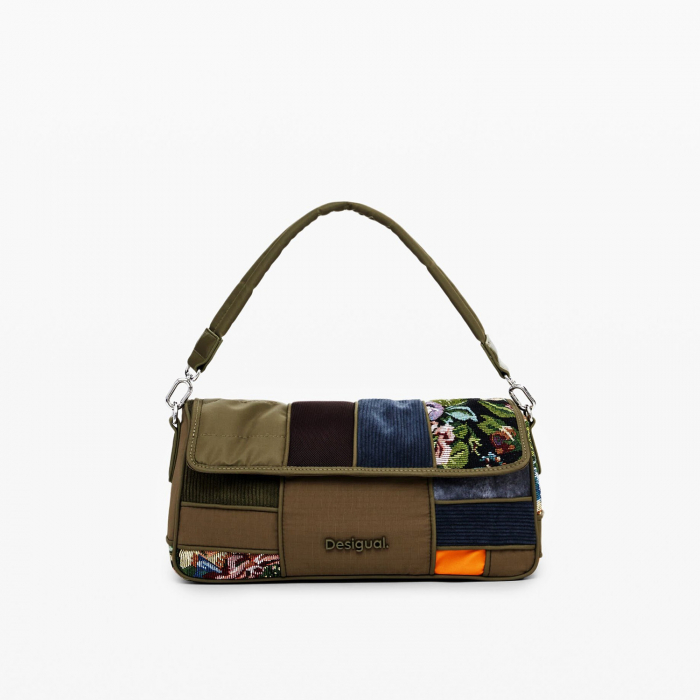 Geanta de dama crossbody, Desigual, seria Camo Patch Phuket Mini Long, Kaki [5]