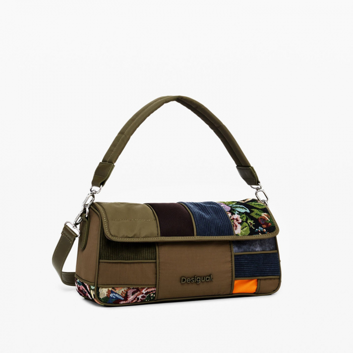 Geanta de dama crossbody, Desigual, seria Camo Patch Phuket Mini Long, Kaki [2]