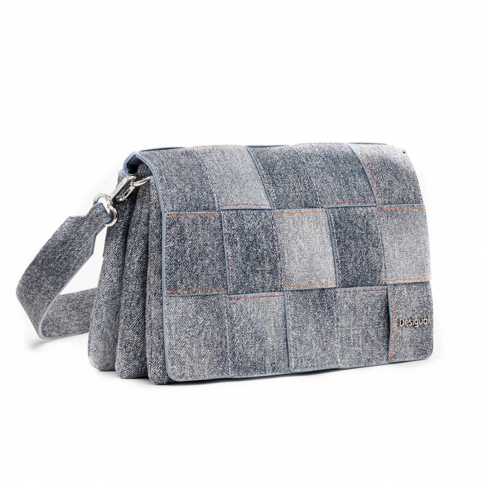 Geanta de dama crossbody, Desigual, seria Denim Dortmund, Gri [2]