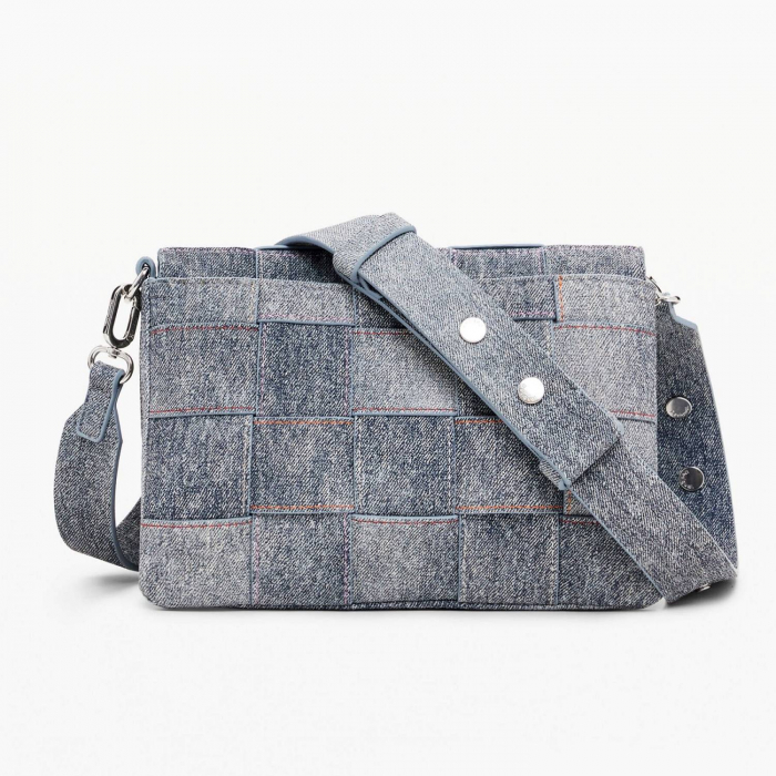 Geanta de dama crossbody, Desigual, seria Denim Dortmund, Gri [4]