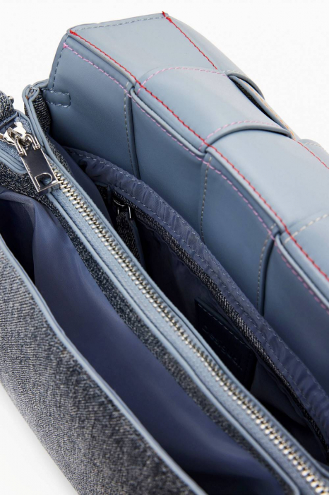 Geanta de dama crossbody, Desigual, seria Denim Dortmund, Gri [6]