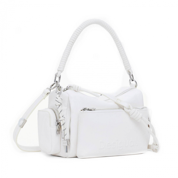 Geanta de dama crossbody, Desigual, seria Half Habana, Alb [3]