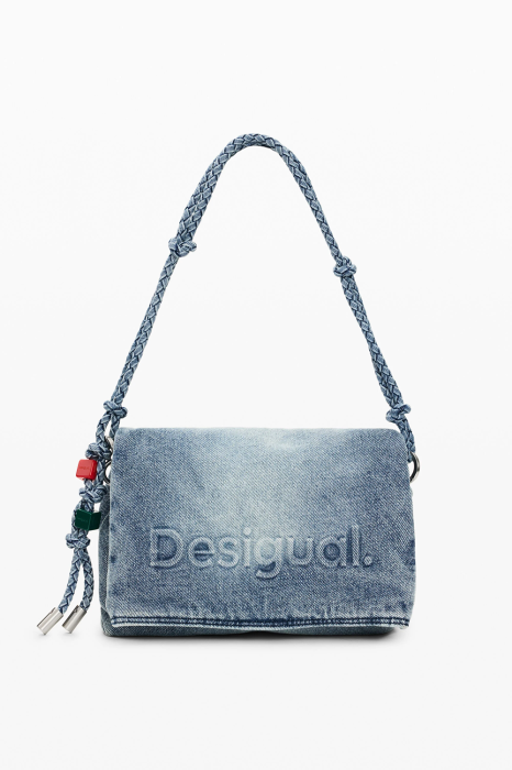Geanta de dama crossbody, Desigual, seria Half Logo Denim, Albastru [5]