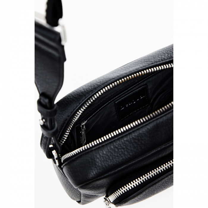 Geanta de dama crossbody, Desigual, seria Half logo Prades, Negru [3]