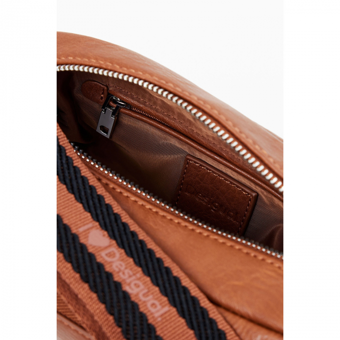 Geanta de dama crossbody, Desigual, seria Half logo Prades, Maro coniac [6]
