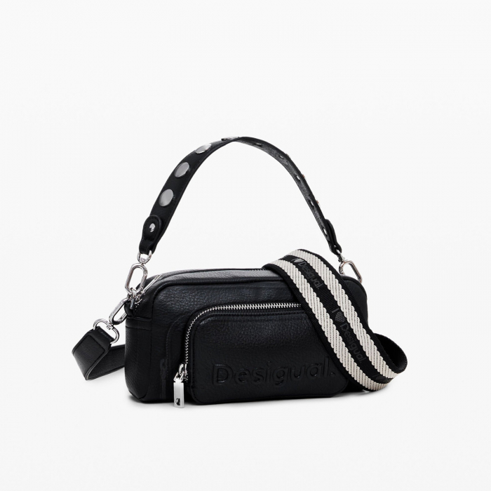 Geanta de dama crossbody, Desigual, seria Half logo Prades, Negru [2]