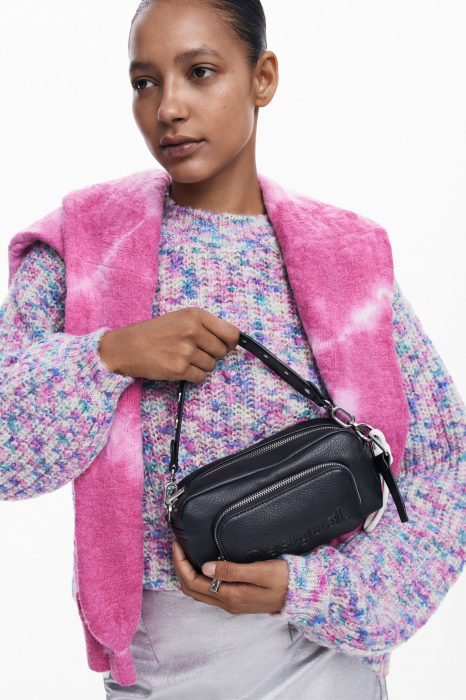 Geanta de dama crossbody, Desigual, seria Half logo Prades, Negru [7]