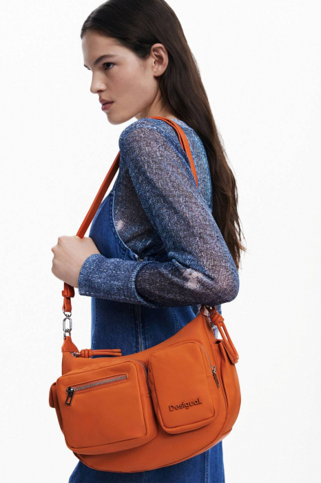 Geanta de dama crossbody, Desigual, seria Priori Astana, Portocaliu [2]