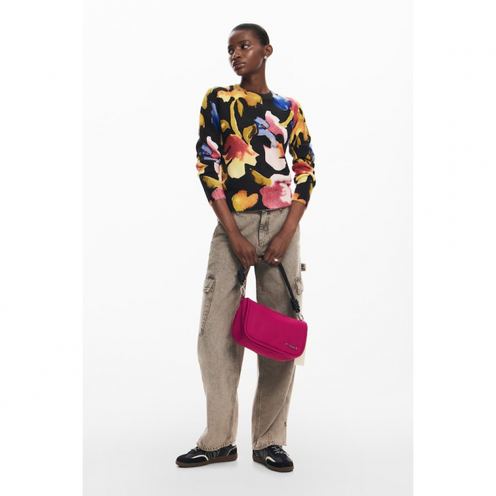 Geanta de dama crossbody, Desigual, seria Priori Gales Maxi, Roz fucsia [4]