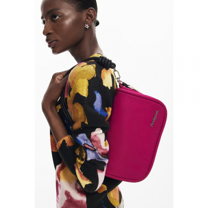Geanta de dama crossbody, Desigual, seria Priori Gales Maxi, Roz fucsia [2]