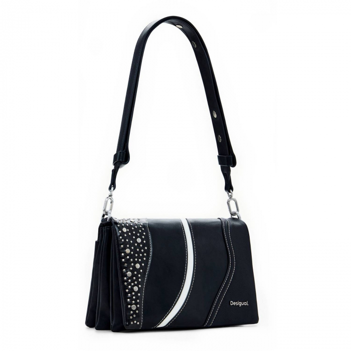 Geanta de dama crossbody, Desigual, seria Punkette Dortmund, Negru [3]