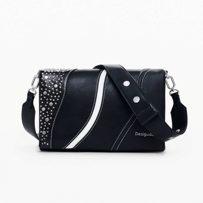 Geanta de dama crossbody, Desigual, seria Punkette Dortmund, Negru [5]