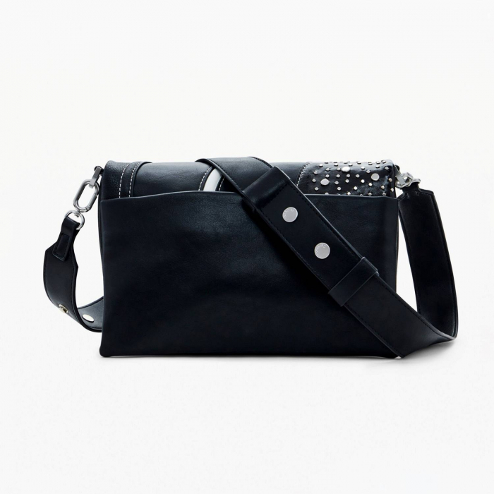 Geanta de dama crossbody, Desigual, seria Punkette Dortmund, Negru [8]