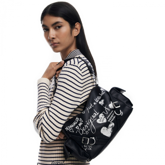 Geanta de dama crossbody, Desigual, seria Seshat Habana, Negru [1]