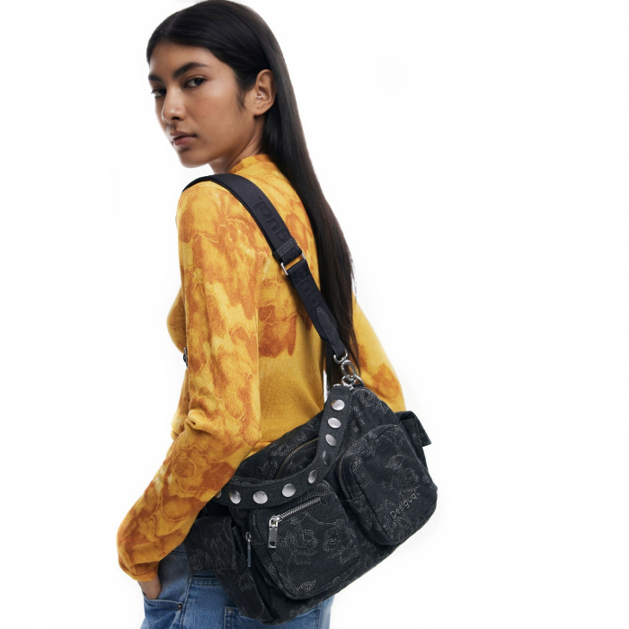 Geanta de dama crossbody, Desigual, seria Whiskey Habana Multipocket, Negru [1]