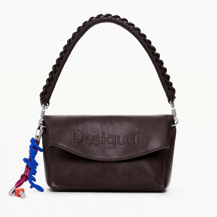 Geanta de dama, de dimensiune medie, Desigual, seria Half Logo Trokel, Maro ciocolata [6]