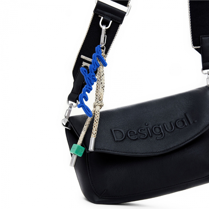 Geanta de dama, de dimensiune medie, Desigual, seria Half Logo Trokel, Negru [5]