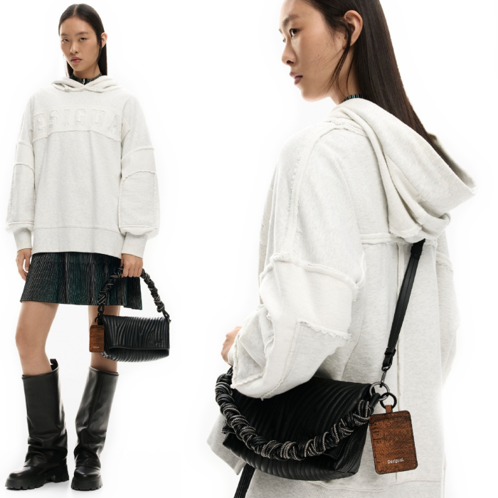 Geanta de dama, de dimensiune medie, Desigual, seria Helium Trokel, Negru [5]