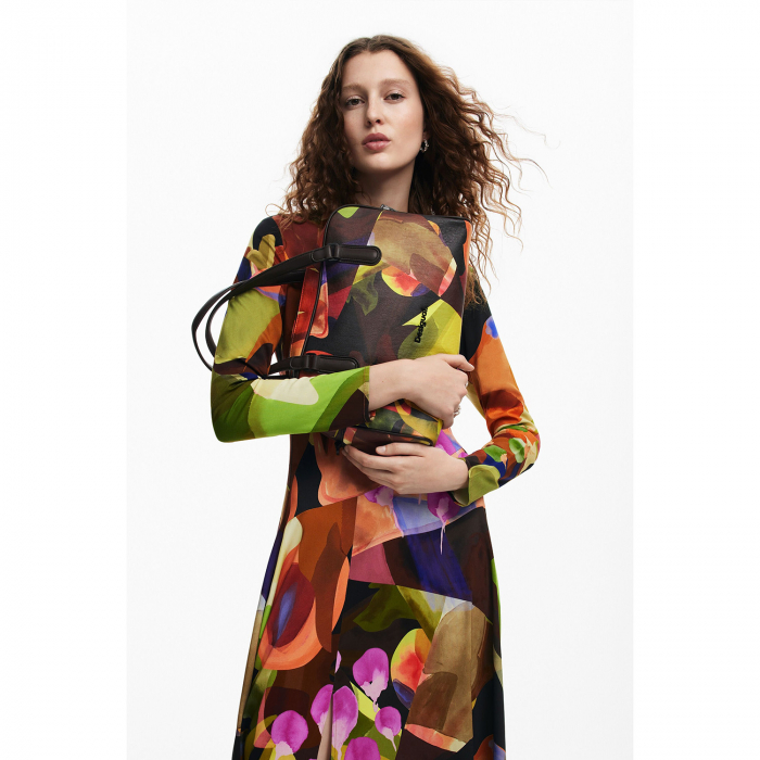 Geanta de dama, de mana si umar, imprimeu abstract, Camo Lacroix Prades Maxi, Multicolor [2]