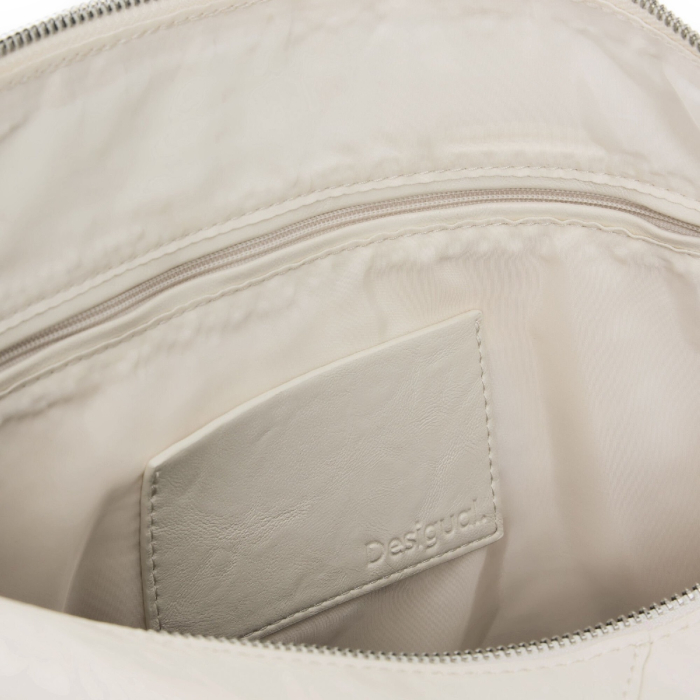 Geanta de dama, de mana si umar, Desigual, Big Bergamo, Alb [3]