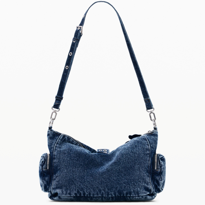 Geanta de dama, de mana si umar, Desigual, Denim Floralis, Albastrru [8]