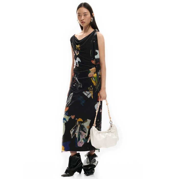 Geanta de dama, de mana si umar, Desigual, Half logo, Alb [6]