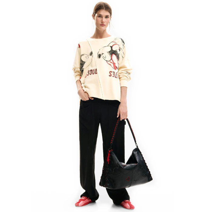 Geanta de dama, de mana si umar, Desigual, Mickey Leiria, Negru [7]