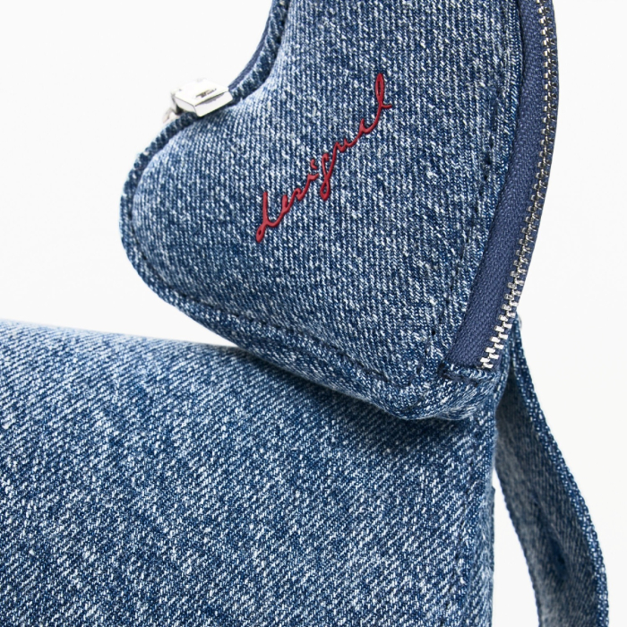 Geanta de dama, de mana si umar, Desigual, Pespuntes Denim, Albastru [5]