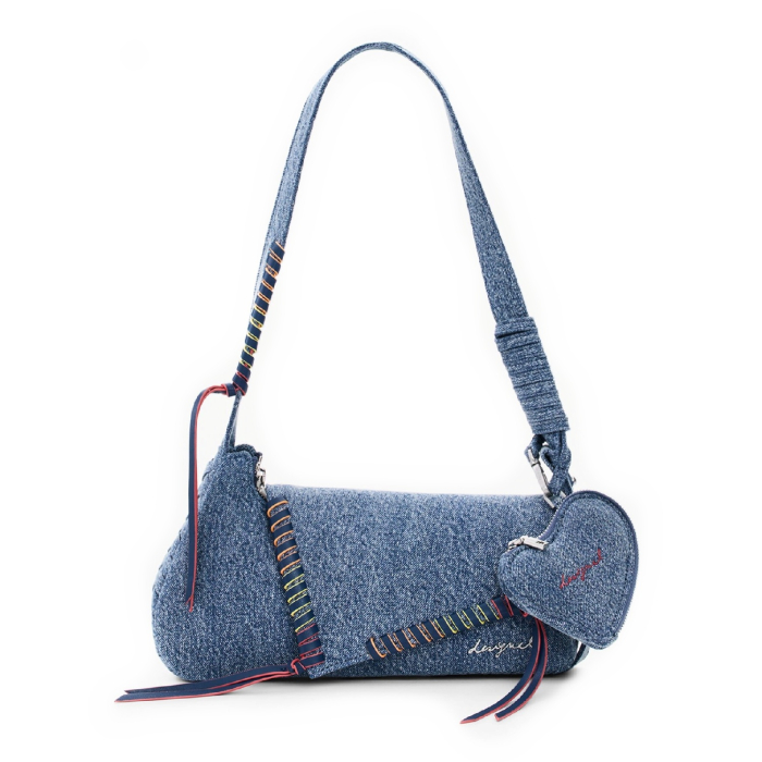 Geanta de dama, de mana si umar, Desigual, Pespuntes Denim, Albastru [2]