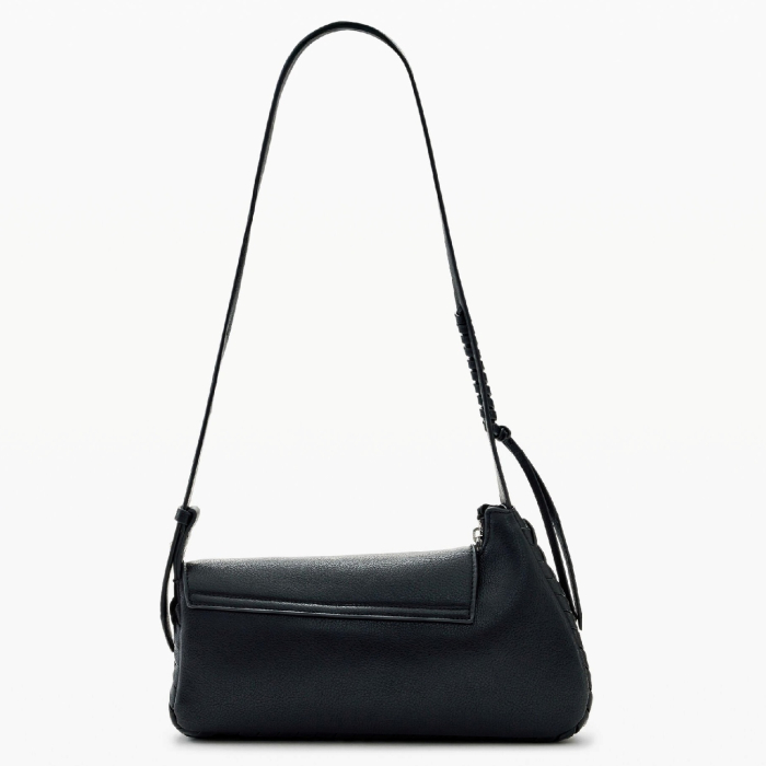 Geanta de dama, de mana si umar, Desigual, Pespuntes, Negru [8]