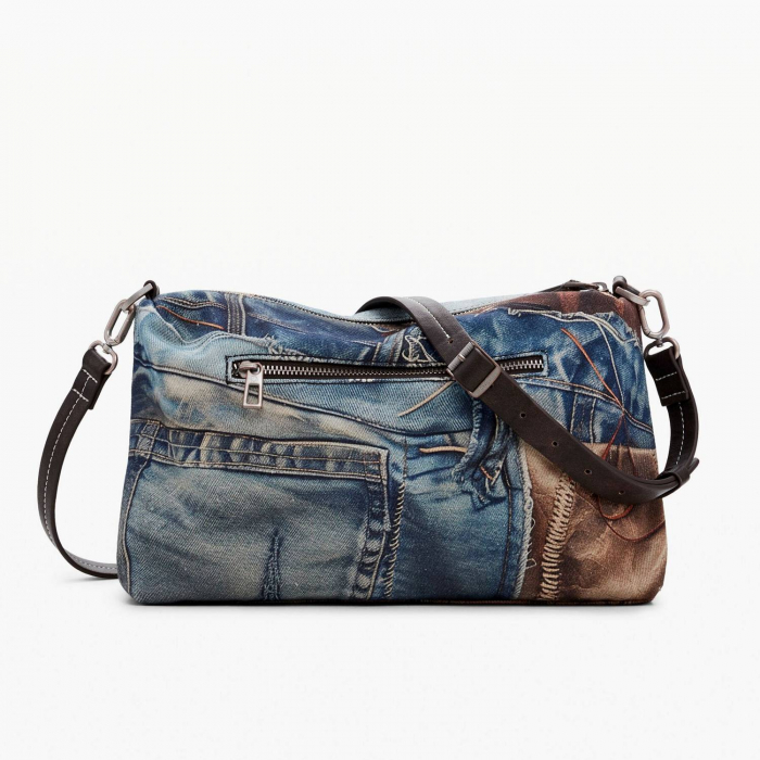 Geanta de dama, de mana si umar, Desigual, seria Camouflage Bergamo, Multicolor [7]
